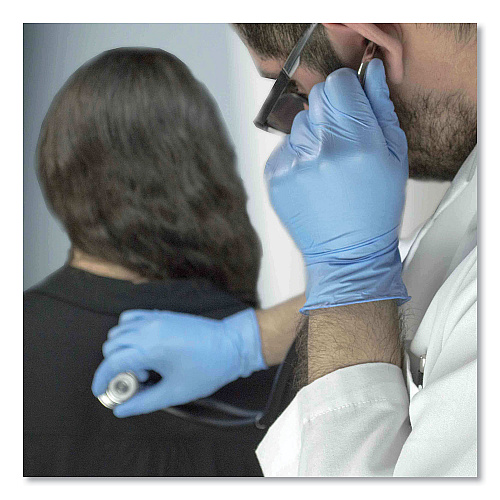 AMMEX Professional Nitrile Exam Gloves, Powder-Free, 3 mil, X-Large, Light Blue, 100/Box, 10 Boxes/Carton (APFN48100CT)