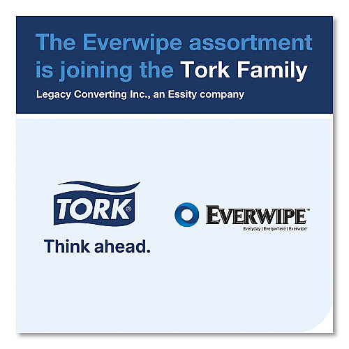 Everwipe&reg; Chem-Ready Dry Wipes, 1-Ply, White, 90 Wipes, 6 Rolls (192808)