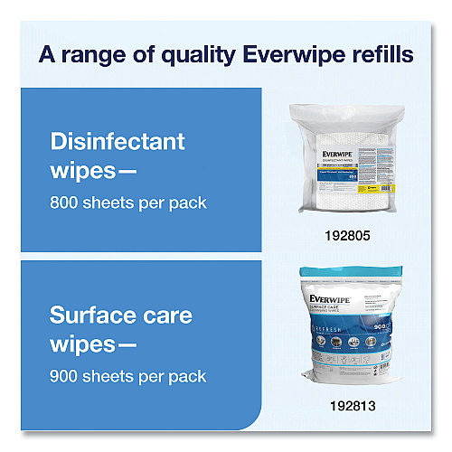 Everwipe&reg; Wet Wipe Center-Pull Resealable Bucket, White, 2 Buckets (192811)