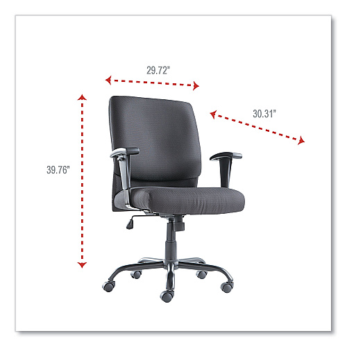 OIF Big/Tall Swivel/Tilt Mid-Back Chair, Supports Up to 450 lb, 19.29" to 23.22" Seat Height, Black (OIFBT4510)
