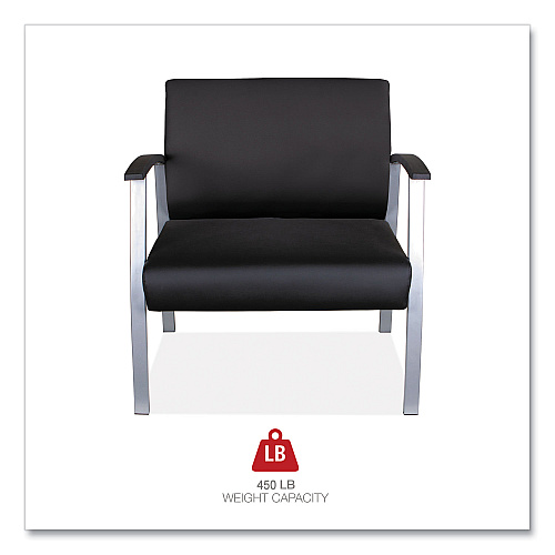 Alera metaLounge Series Bariatric Guest Chair, 30.51" x 26.96" x 33.46", Black Seat, Black Back, Silver Base (ALEML2219)