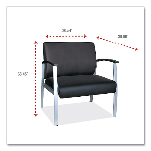 Alera metaLounge Series Bariatric Guest Chair, 30.51" x 26.96" x 33.46", Black Seat, Black Back, Silver Base (ALEML2219)
