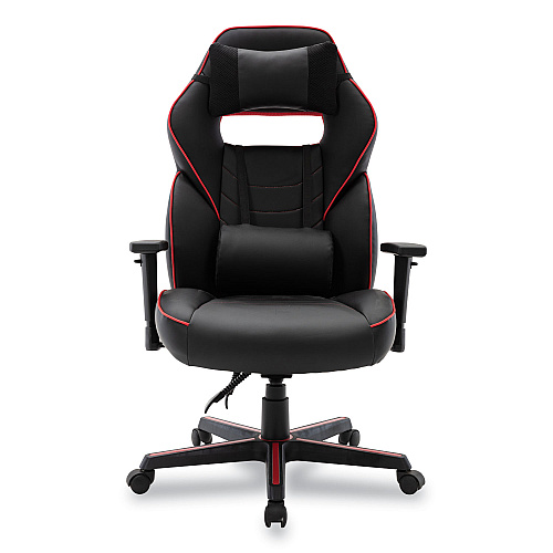 Alera Racing Style Ergonomic Gaming Chair, Supports 275 lb, 15.91" to 19.8" Seat Height, Black/Red Trim Seat/Back, Black/Red Base (ALEGM4136)
