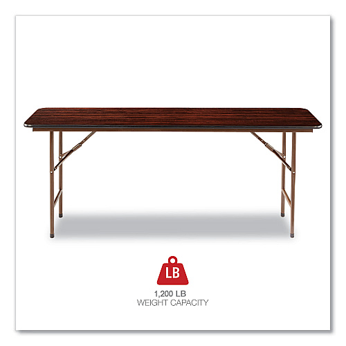 Alera Wood Folding Table, Rectangular, 71.88w x 17.75d x 29.13h, Mahogany (ALEFT727218MY)