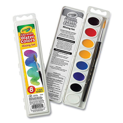 Crayola Watercolor Mixing Set, 7 Assorted Colors, Palette Tray (530081)