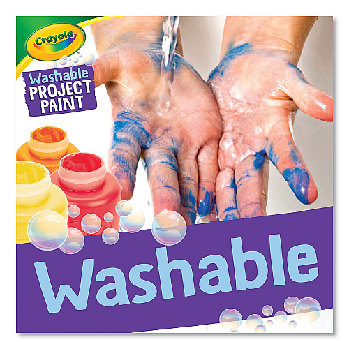 Crayola Washable Paint, 6 Assorted Colors, 2 oz Bottle, 6/Pack (541204)