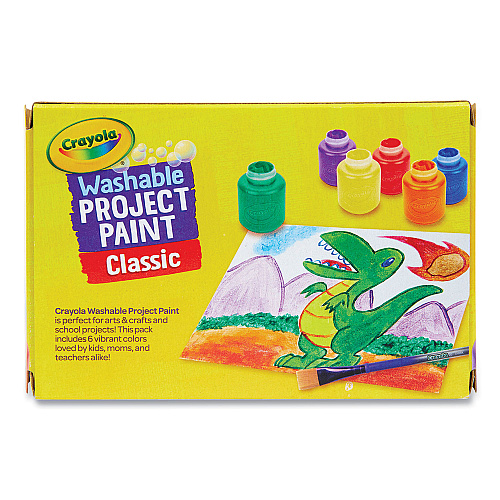 Crayola Washable Paint, 6 Assorted Colors, 2 oz Bottle, 6/Pack (541204)