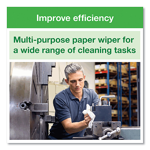 Tork&reg; Basic Paper Wipers, 1-Ply, White, 6000 Wipers (192126)