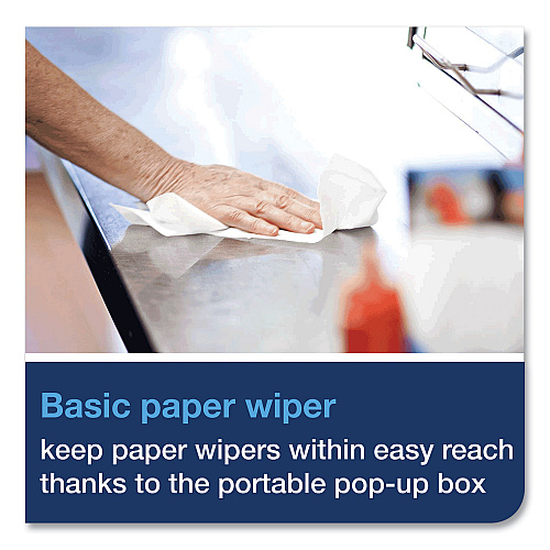 Tork&reg; Basic Paper Wipers, 1-Ply, White, 6000 Wipers (192126)