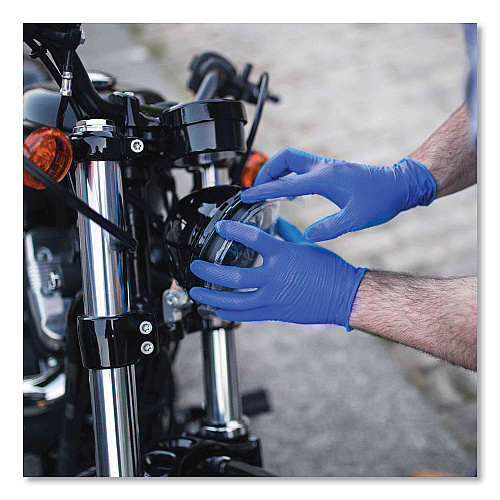 GloveWorks by AMMEX Heavy-Duty Industrial Nitrile Gloves, Powder-Free, X-Large, 6 mil Thick, 9.5" Long, Royal Blue, 100/Box, 10 Boxes/Carton (GWRBN48100)