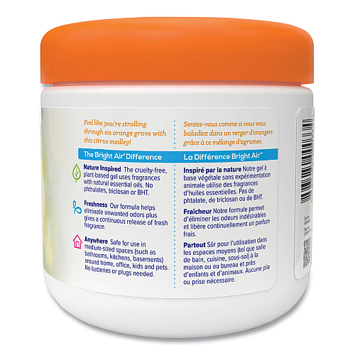 Bright Air Super Odor Eliminator, Mandarin Orange and Fresh Lemon, 14 oz Jar, 6/Carton (900013CT)