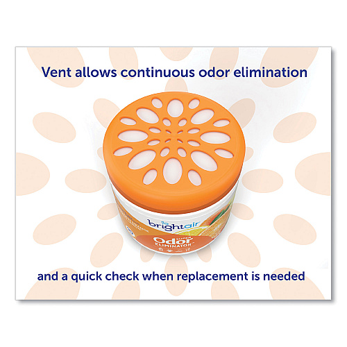Bright Air Super Odor Eliminator, Mandarin Orange and Fresh Lemon, 14 oz Jar, 6/Carton (900013CT)