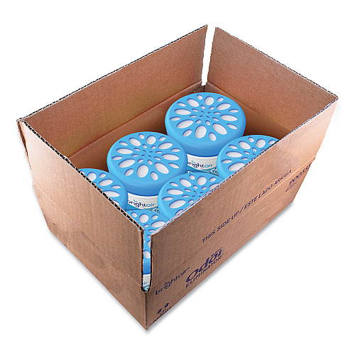 Bright Air Super Odor Eliminator, Cool and Clean, Blue, 14 oz Jar, 6/Carton (900090CT)