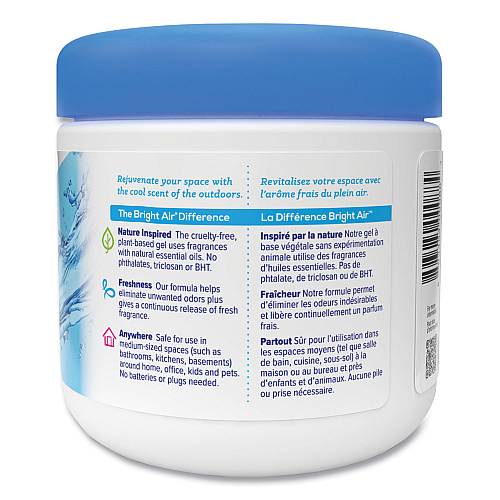 Bright Air Super Odor Eliminator, Cool and Clean, Blue, 14 oz Jar, 6/Carton (900090CT)