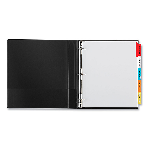Avery Insertable Big Tab Dividers, 5-Tab, Single-Sided Copper Edge Reinforcing, 11.13 x 9.25, White, Assorted Tabs, 1 Set (11220)