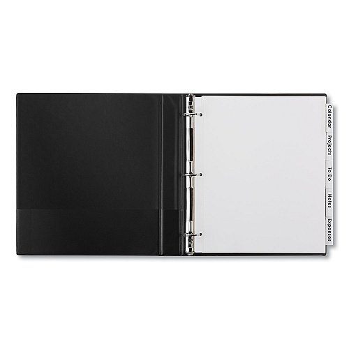 Avery Insertable Big Tab Dividers, 5-Tab, Single-Sided Copper Edge Reinforcing, 11.13 x 9.25, White, Clear Tabs, 1 Set (11221)
