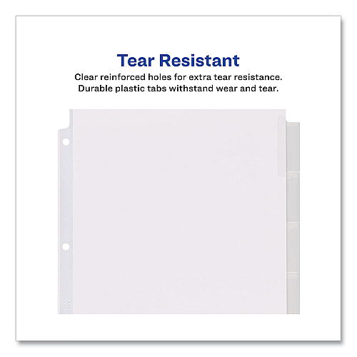 Avery Insertable Big Tab Dividers, 8-Tab, 11.13 x 9.25, White, Clear Tabs, 1 Set (11223)