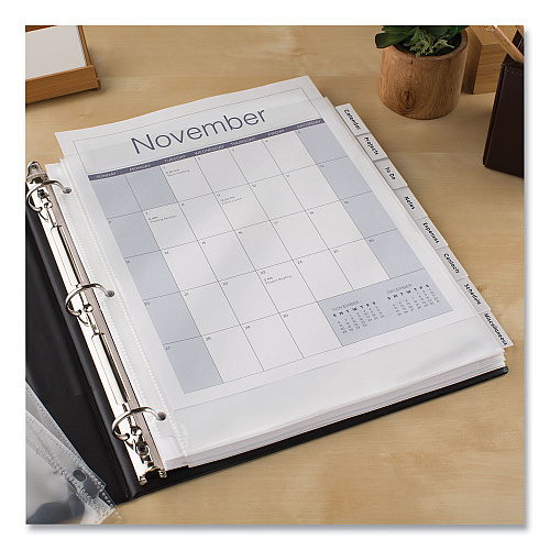 Avery Insertable Big Tab Dividers, 8-Tab, 11.13 x 9.25, White, Clear Tabs, 1 Set (11223)