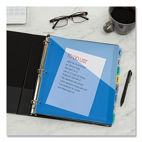 Avery Write and Erase Durable Plastic Dividers with Slash Pocket, 3-Hold Punched, 8-Tab, 11.13 x 9.25, Assorted, 1 Set (16177)