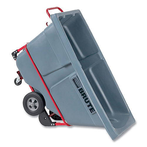 Rubbermaid Commercial BRUTE DURATILT Frame Tilt Truck, Standard Duty, 0.5 cu yd, 850 lb Capacity, Rotomolded Resin/Leakproof Polyethylene, Gray (2192466)