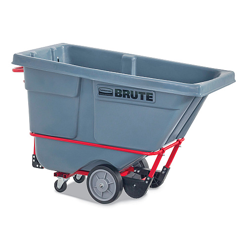 Rubbermaid Commercial BRUTE DURATILT Frame Tilt Truck, Heavy Duty, 0.5 cu yd, 1,400 lb Capacity, Rotomolded Resin/Leakproof Polyethylene, Gray (2192465)