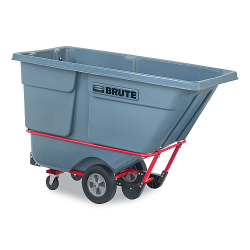 Rubbermaid Commercial BRUTE DURATILT Frame Tilt Truck, Standard Duty, 1 cu yd, 1,200 lb Capacity, Rotomolded Resin/Leakproof Polyethylene, Gray (2192462)
