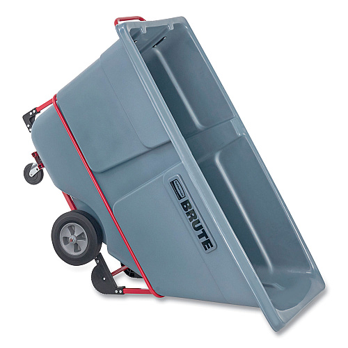 Rubbermaid Commercial BRUTE DURATILT Frame Tilt Truck, Standard Duty, 1 cu yd, 1,200 lb Capacity, Rotomolded Resin/Leakproof Polyethylene, Gray (2192462)