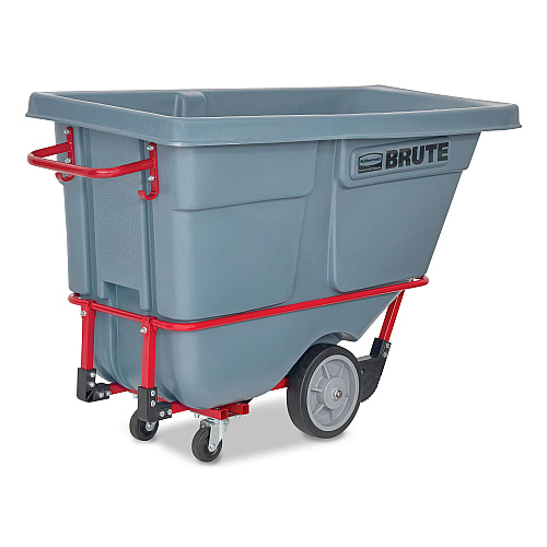 Rubbermaid Commercial BRUTE DURATILT Frame Tilt Truck, Heavy Duty, 0.5 cu yd, 1,400 lb Capacity, Rotomolded Resin/Leakproof Polyethylene, Gray (2192465)