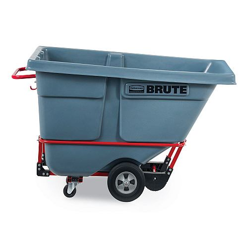 Rubbermaid Commercial BRUTE DURATILT Frame Tilt Truck, Standard Duty, 0.5 cu yd, 850 lb Capacity, Rotomolded Resin/Leakproof Polyethylene, Gray (2192466)