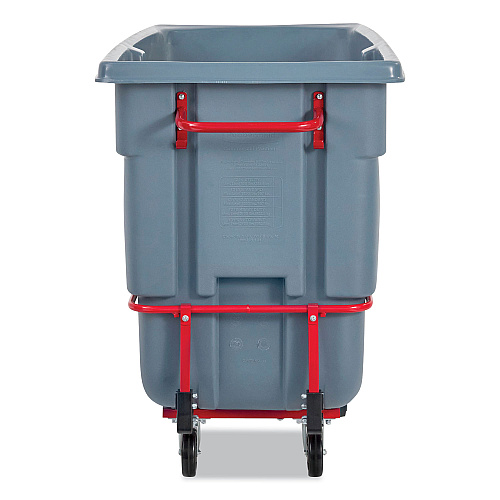 Rubbermaid Commercial BRUTE DURATILT Frame Tilt Truck, Heavy Duty, 1 cu yd, 2,100 lb Capacity, Rotomolded Resin/Leakproof Polyethylene, Gray (2192467)
