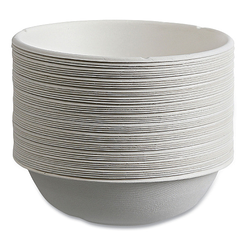 Eco-Products Vanguard Renewable and Compostable Sugarcane Bowls, 16 oz, White, 800/Carton (EPBL16CNFA)