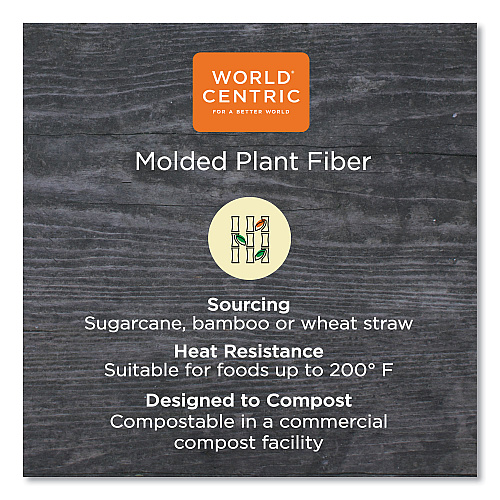 World Centric Fiber Bowls, 8 oz, 4.5" dia x 1.8"h, Natural, Paper, 1,000/Carton (BBSC8NLFP)
