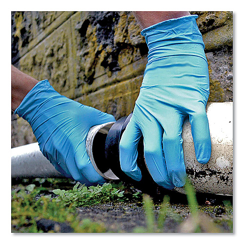 GloveWorks by AMMEX Industrial Nitrile Gloves, Powder-Free, 5 mil, Blue, X-Large, 100 Gloves/Box, 10 Boxes/Carton (INPF48100)