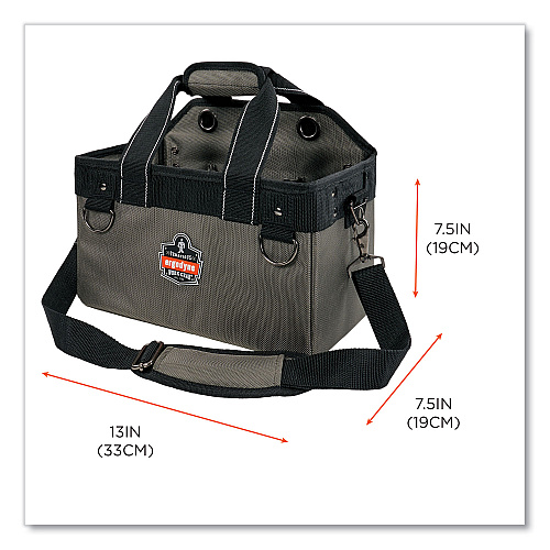 ergodyne Arsenal 5844 Bucket Truck Tool Bag with Tethering Attachment Points, 8 Compartments, 13 x 7.5 x 7.5, Gray (13742)