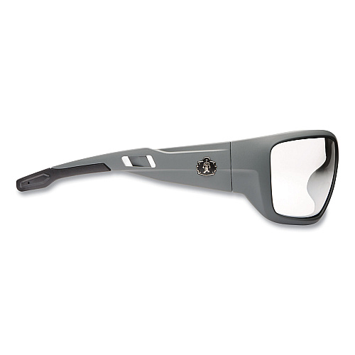 ergodyne Skullerz BALDR Safety Glasses, Matte Gray Nylon Impact Frame, Anti-Fog Clear Polycarbonate Lens (57103)