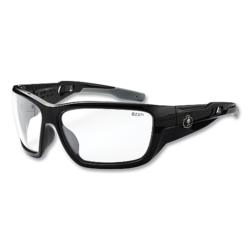 ergodyne Skullerz BALDR Safety Glasses, Black Nylon Impact Frame, Anti-Fog Clear Polycarbonate Lens (57003)