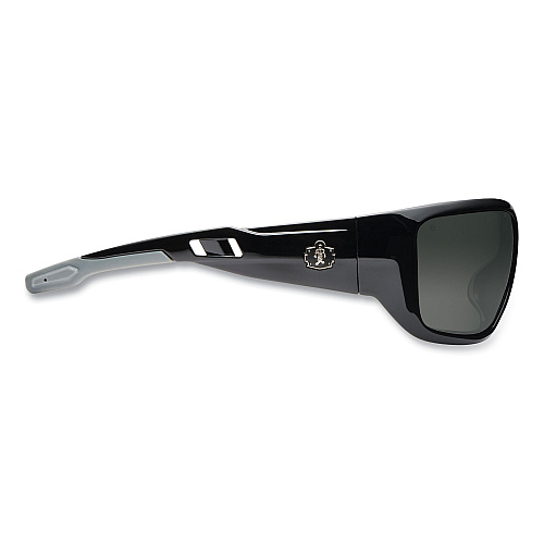ergodyne Skullerz BALDR Safety Glasses, Black Nylon Impact Frame, Anti-Fog Smoke Polycarbonate Lens (57033)