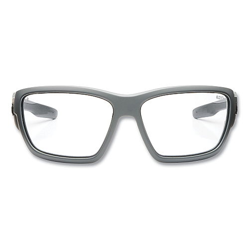 ergodyne Skullerz BALDR Safety Glasses, Matte Gray Nylon Impact Frame, Clear Polycarbonate Lens (57100)
