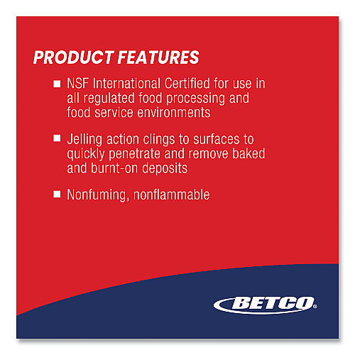 Betco Oven Jell Cleaner, Lemon Scent, 32 oz Bottle, 12/Carton (1391200)