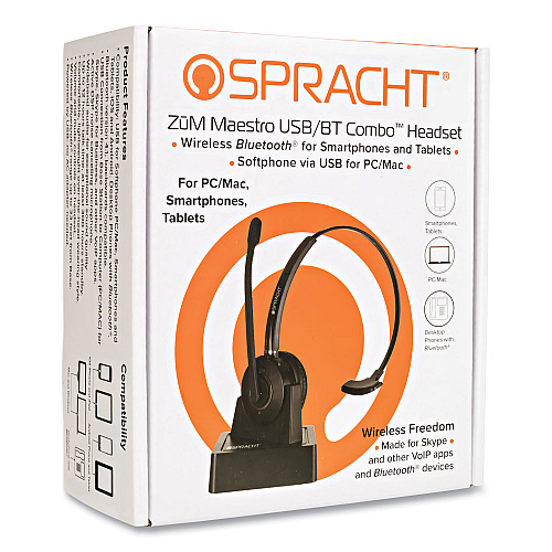 Spracht ZuM Maestro HS-2060 Monaural Over The Head Headset, Black