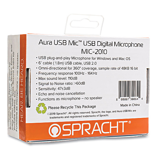 Spracht MIC2010 Digital USB Microphone, Black