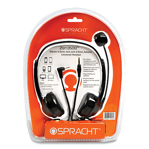 Spracht ZuM ZuM350B Binaural Over The Head Headset, Black