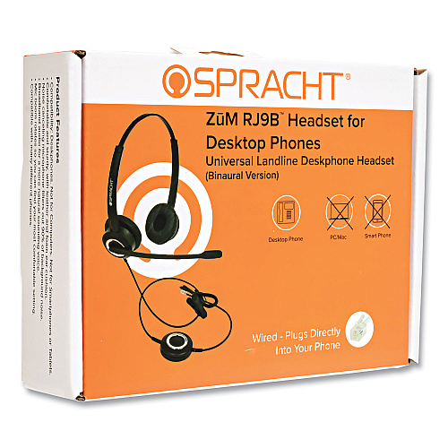 Spracht ZuM ZuMRJ9B Binaural Over The Head Headset, Black