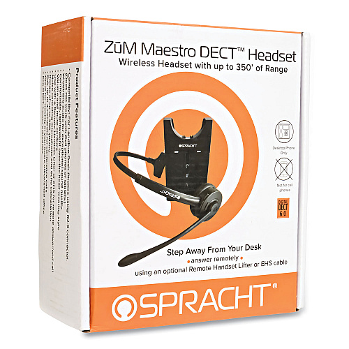 Spracht ZuM Maestro DECT Monaural Over The Head Headset, Black (HS2018)