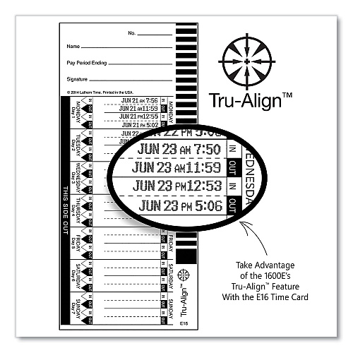 Lathem 1600E Tru-Align Time Clock and Stamp, Digital Display, Dark Gray