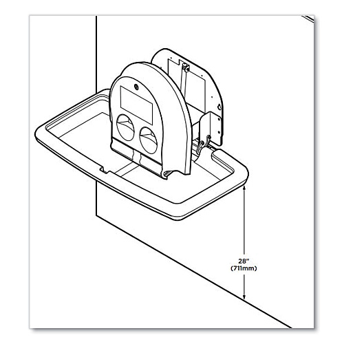 Koala Kare Baby Changing Station, Wall Horizontal Mount, 36.5 x 21.25, Gray (KB30001)