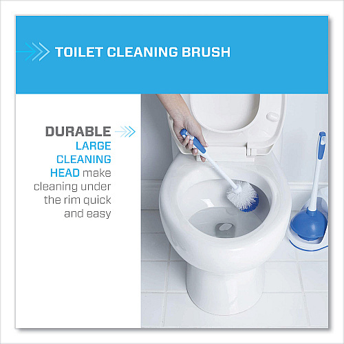 Mr. Clean Turbo Plunger and Bowl Brush Set, 12.5" Plastic Handle, 6" dia, White (440436)