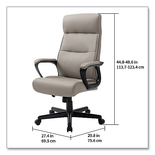 Alera Oxnam Series High-Back Task Chair, Supports Up to 275 lbs, 17.56" to 21.38" Seat Height, Tan Seat/Back, Black Base (ALEON41B59)