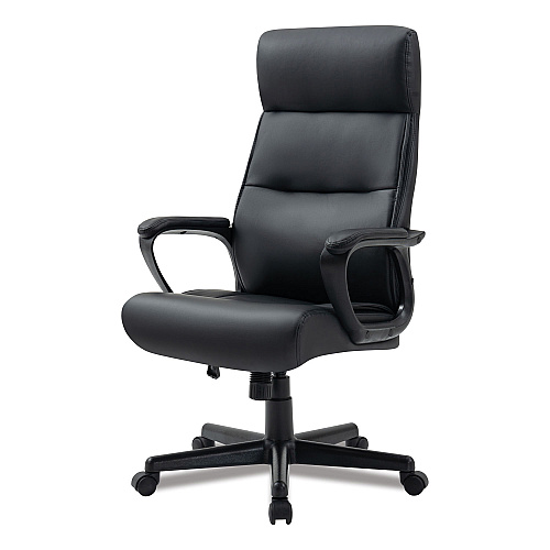 Alera Oxnam Series High-Back Task Chair, Supports Up to 275 lbs, 17.56" to 21.38" Seat Height, Black Seat/Back, Black Base (ALEON41B19)