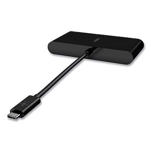 Belkin USB-C Multimedia Adapter, HDMI/Ethernet/USB-A/USB-C/VGA, 4.33", Black (AVC005BKBL)